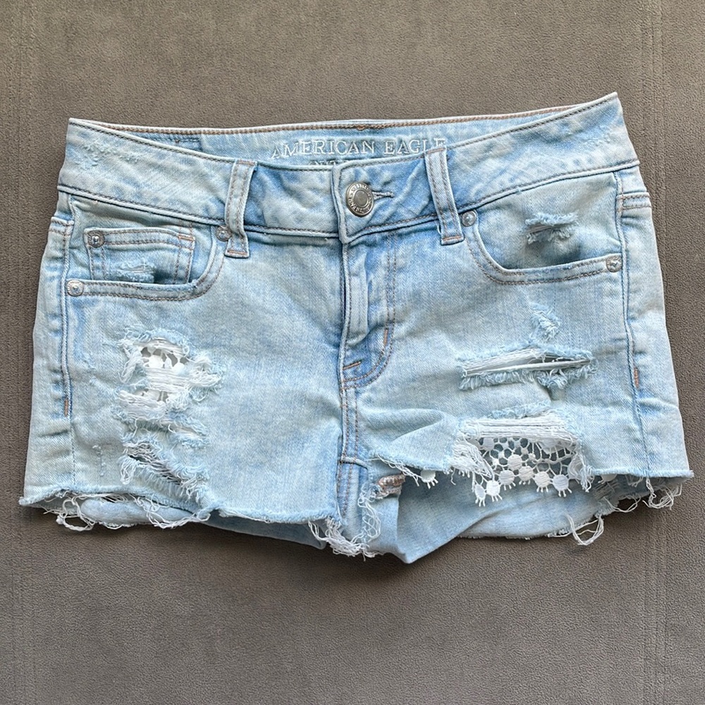 AEO Jean Shorts Super Stretch with Lace by Pockets